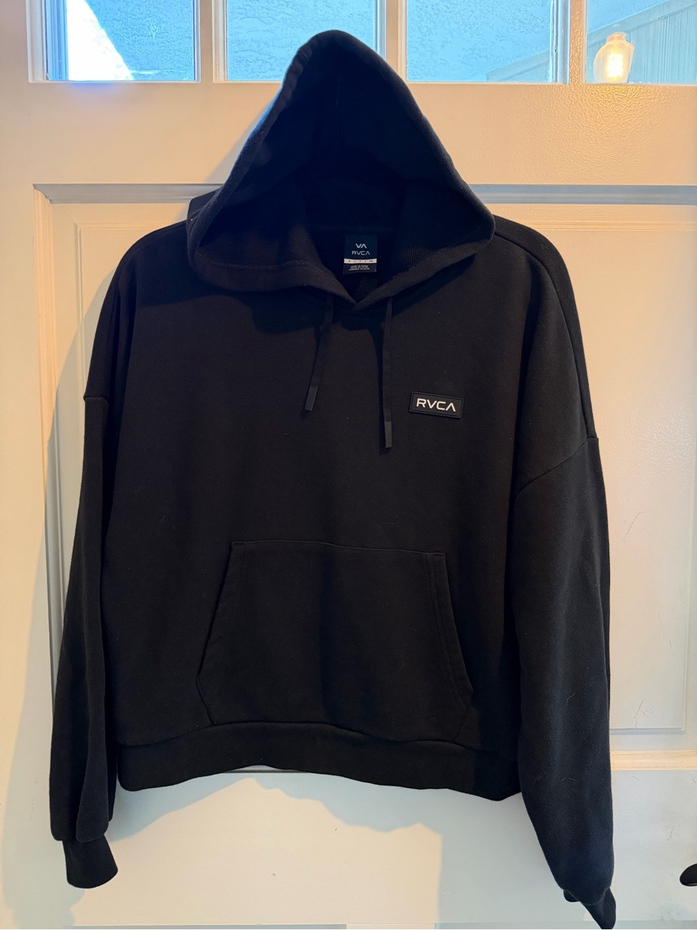RVCA Black Hoodie Sweatshirt with a hood logo size small